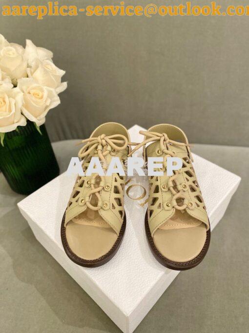 Replica Dior D-Trap Sandals Beige Matte Calfskin KCQ510