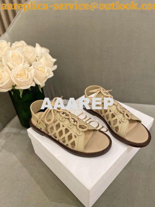 Replica Dior D-Trap Sandals Beige Matte Calfskin KCQ510 2