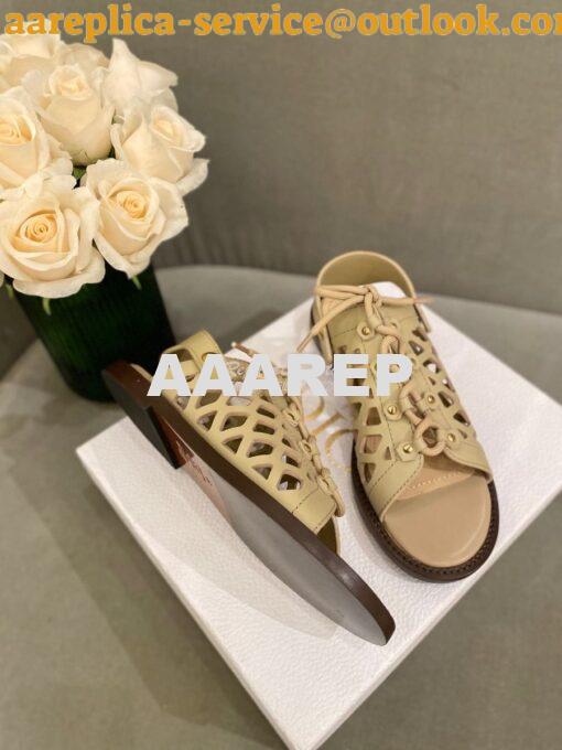 Replica Dior D-Trap Sandals Beige Matte Calfskin KCQ510 3