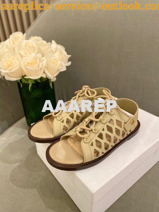 Replica Dior D-Trap Sandals Beige Matte Calfskin KCQ510 4