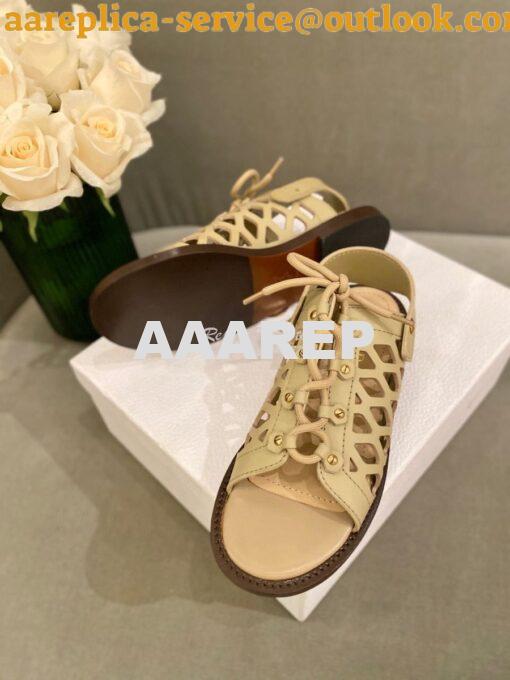 Replica Dior D-Trap Sandals Beige Matte Calfskin KCQ510 5