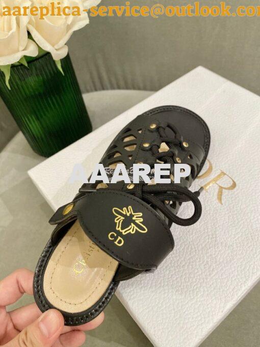 Replica Dior D-Trap Sandals Black Matte Calfskin KCQ510 7