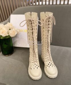 Replica Dior D-Trap Boots White Matte Calfskin KCI655 2