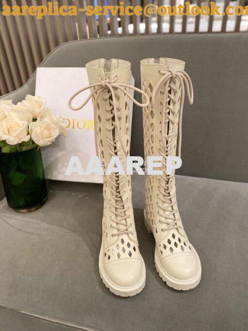 Replica Dior D-Trap Boots White Matte Calfskin KCI655 2