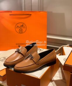 Replica Hermes Destin Loafer in calfskin with Blake stitched sole H212 2