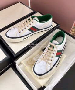 Replica Men Women's Gucci Tennis 1977 Sneaker 606110 White Mini GG Jac 2