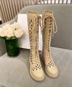 Replica Dior D-Trap Boots Beige Matte Calfskin KCI655