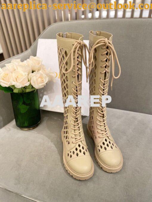 Replica Dior D-Trap Boots Beige Matte Calfskin KCI655