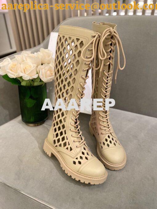 Replica Dior D-Trap Boots Beige Matte Calfskin KCI655 2