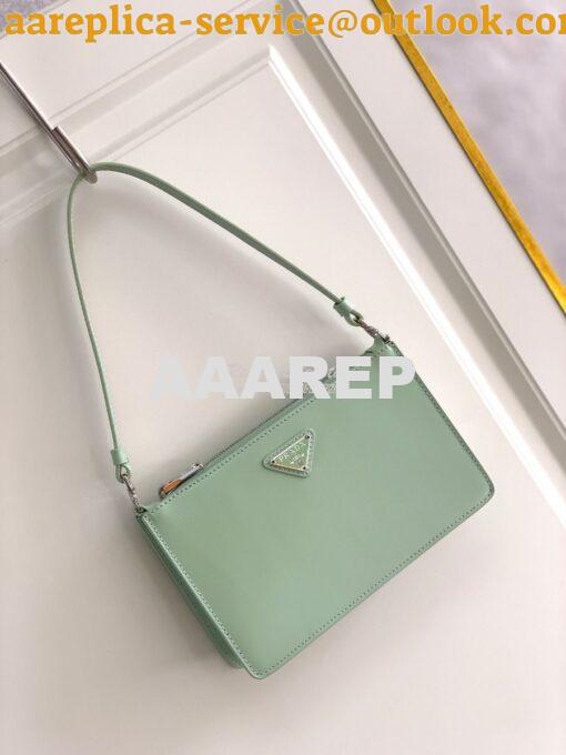 Replica Prada Brushed Leather Mini-bag 1BC155 Aqua 2