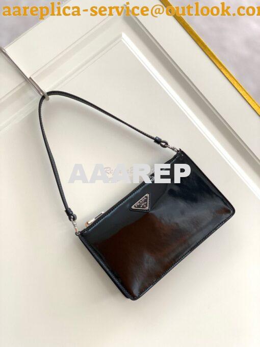 Replica Prada Brushed Leather Mini-bag 1BC155 Black 2