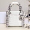 Replica Dior Crocodile Leather Mini Lady Dior Bag with Crystals in Blu 10