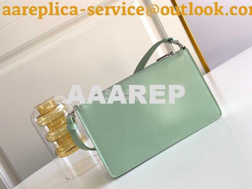 Replica Prada Brushed Leather Mini-bag 1BC155 Aqua 8