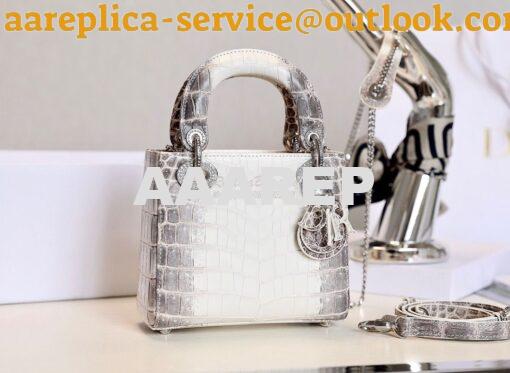 Replica Dior Crocodile Leather Mini Lady Dior Bag with Crystals Crocod 3