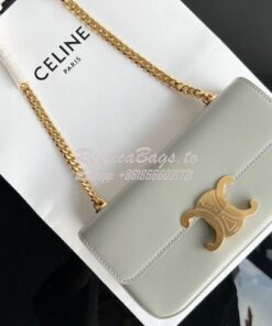 Replica Celine Chain Shoulder Bag Triomphe In Shiny Calfskin 197993 Pa