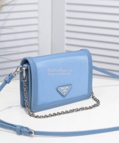 Replica Prada Nylon And Leather Mini-bag 1BP019 Blue 2