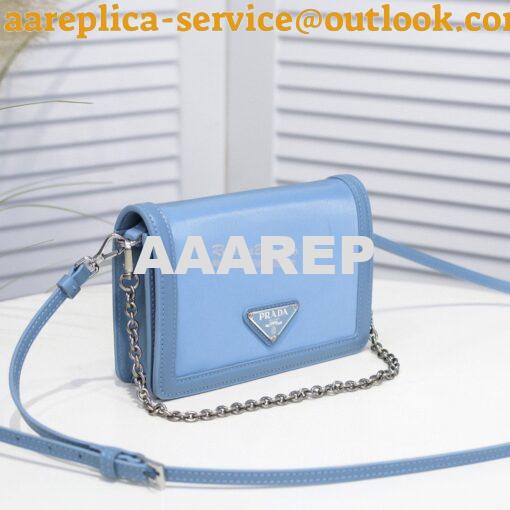 Replica Prada Nylon And Leather Mini-bag 1BP019 Blue 2