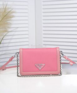 Replica Prada Nylon And Leather Mini-bag 1BP019 Pink