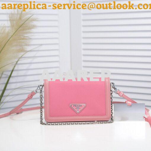 Replica Prada Nylon And Leather Mini-bag 1BP019 Pink