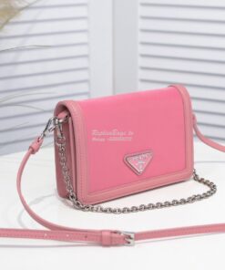 Replica Prada Nylon And Leather Mini-bag 1BP019 Pink 2