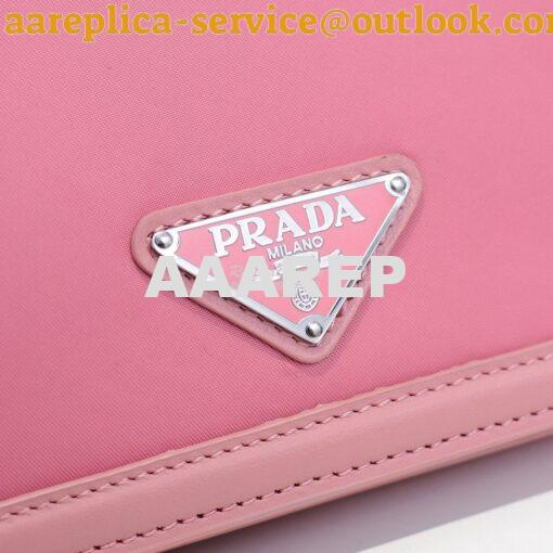 Replica Prada Nylon And Leather Mini-bag 1BP019 Pink 4