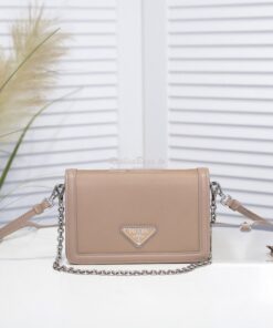 Replica Prada Nylon And Leather Mini-bag 1BP019 Beige