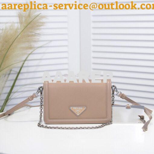 Replica Prada Nylon And Leather Mini-bag 1BP019 Beige