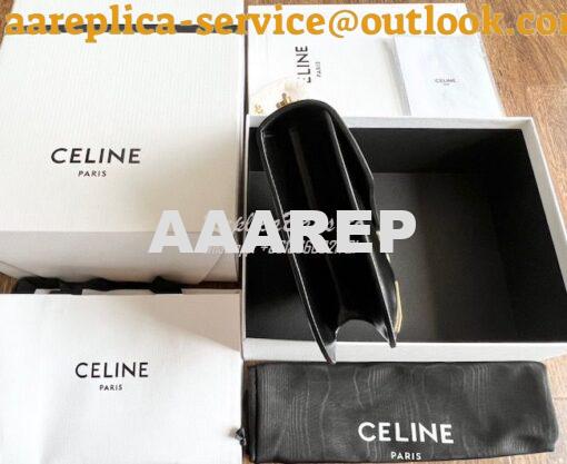 Replica Celine Chain Besace Triomphe In Shiny Calfskin 199273B Black 3