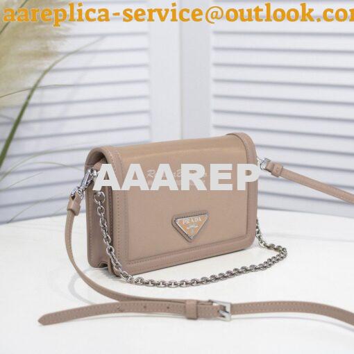 Replica Prada Nylon And Leather Mini-bag 1BP019 Beige 2