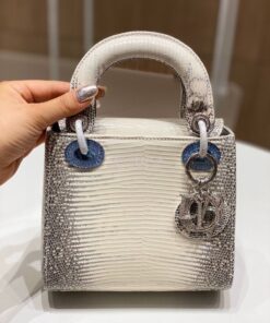 Replica Dior Lizard Mini Lady Dior Bag with Crystals Natural Lizard Hi 2