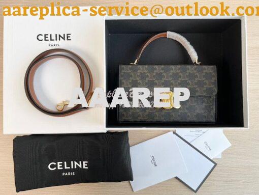 Replica Celine Box Triomphe In Triomphe Canvas And Calfskin 199992 Tan 4