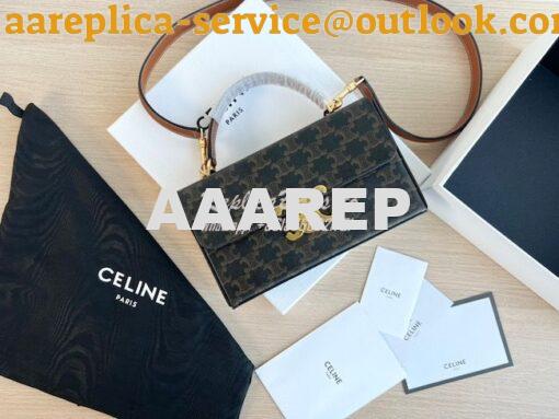 Replica Celine Box Triomphe In Triomphe Canvas And Calfskin 199992 Tan 5