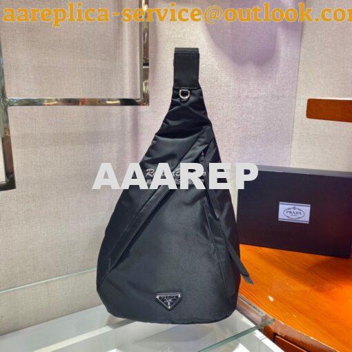 Replica Prada Re-nylon And Leather Backpack 2VZ092 Black