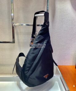 Replica Prada Re-nylon And Leather Backpack 2VZ092 Black 2