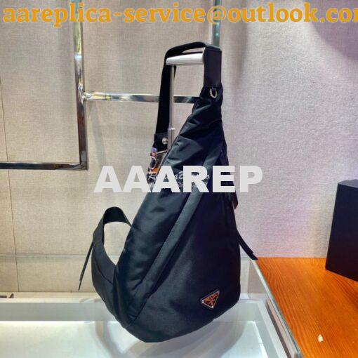 Replica Prada Re-nylon And Leather Backpack 2VZ092 Black 2