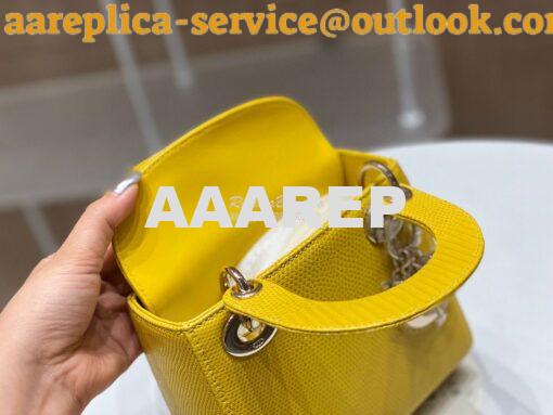 Replica Dior Lizard Mini Lady Dior Bag in Yellow 6