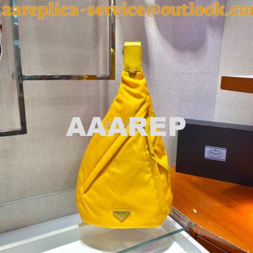 Replica Prada Re-nylon And Leather Backpack 2VZ092 Yellow