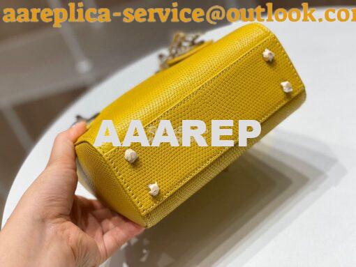 Replica Dior Lizard Mini Lady Dior Bag in Yellow 8