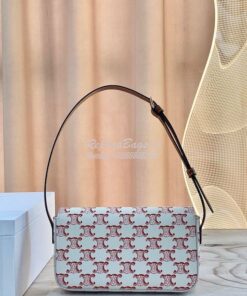 Replica Celine Triomphe Shoulder Bag In Triomphe Canvas And Calfskin 1 2