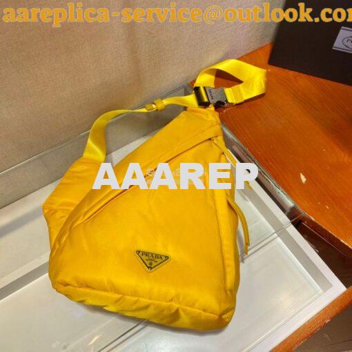 Replica Prada Re-nylon And Leather Backpack 2VZ092 Yellow 3