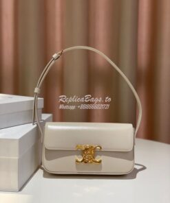 Replica Celine Triomphe Shoulder Bag In Shiny Calfskin 194143 Ivory