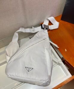 Replica Prada Re-nylon And Leather Backpack 2VZ092 White 2