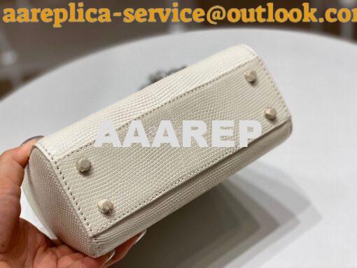 Replica Dior Lizard Mini Lady Dior Bag in White 9