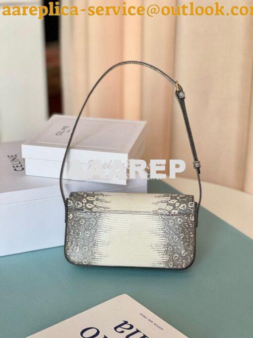 Replica Celine Triomphe Shoulder Bag In Lizard Leather 194143 Natural 2