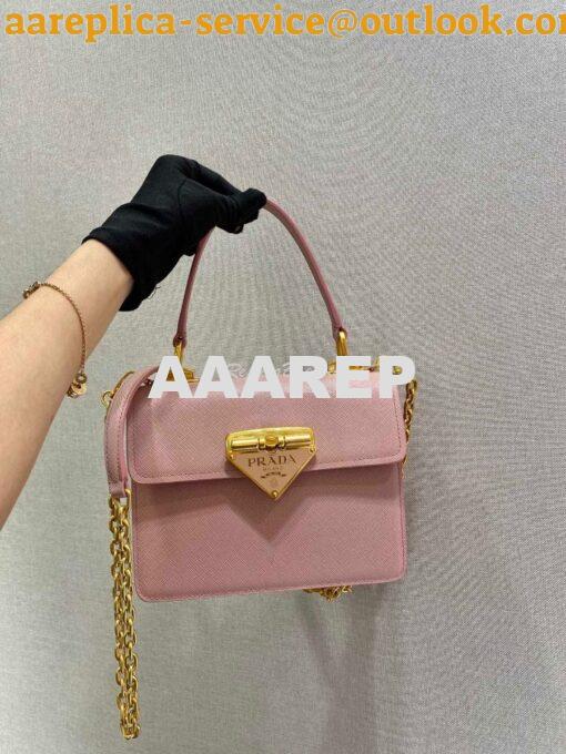 Replica Prada Saffiano Leather Symbole Bag 1BN021 Pink