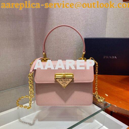 Replica Prada Saffiano Leather Symbole Bag 1BN021 Pink 2