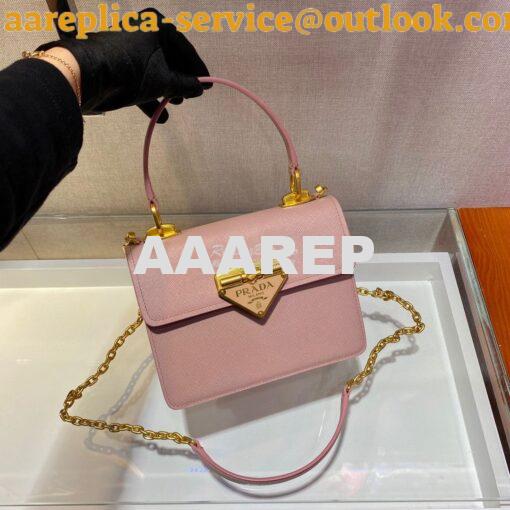 Replica Prada Saffiano Leather Symbole Bag 1BN021 Pink 3