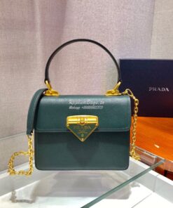 Replica Prada Saffiano Leather Symbole Bag 1BN02 Green 2