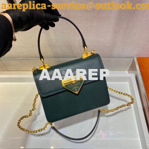 Replica Prada Saffiano Leather Symbole Bag 1BN02 Green 3