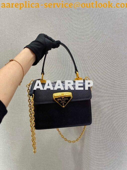 Replica Prada Saffiano Leather Symbole Bag 1BN021 Black